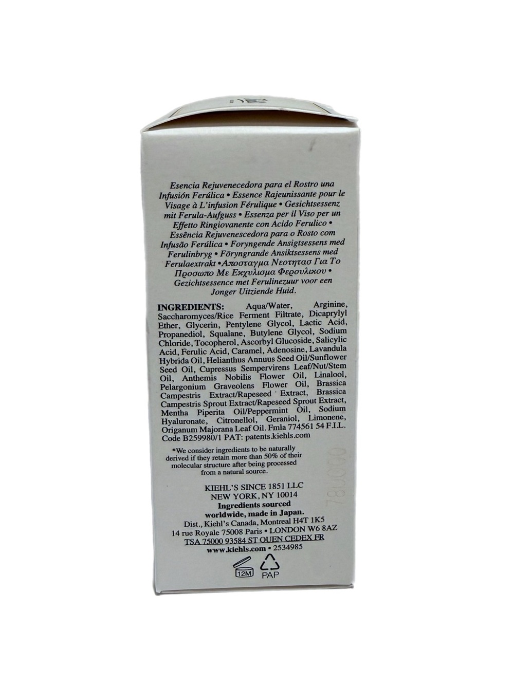NIB Kiehl’s Ferulic Brew Rejuvenating Facial Essence 3.4 fl. oz. 100 ml - Picture 5 of 9